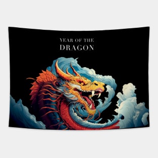 Chinese Dragon: Year of the Dragon, Chinese New Year on a dark (Knocked Out) background Tapestry