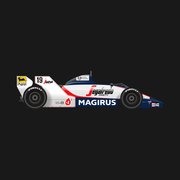 Ayrton Senna's Toleman 183 Illustration by Burro Wheel