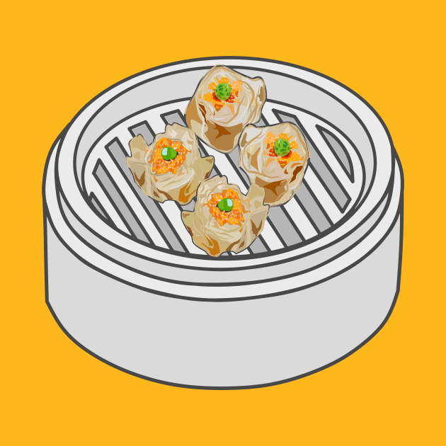 Shumai dim sum cartoon illustration by Miss Cartoon