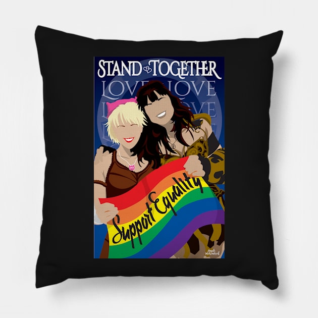 Warrior Princess Support Equality Pillow by CuddleswithCatsArt