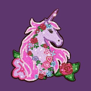 Sequin Unicorn Illustration T-Shirt