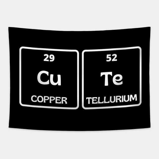 Cu Te - Cute - Periodic Table - Chemistry Tapestry by KidsKingdom