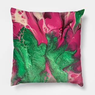 Emerald and Magenta Floral Dip Pillow