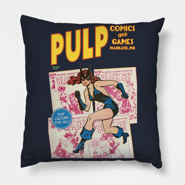 Pulp Black Cat Collage Pillow by PULP Comics and Games