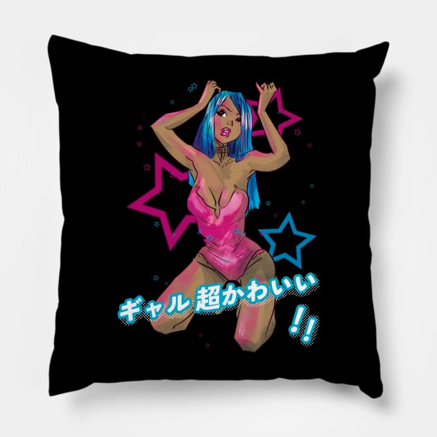 Gyaru Kawii Cute 2000s retro Pillow by Milochka