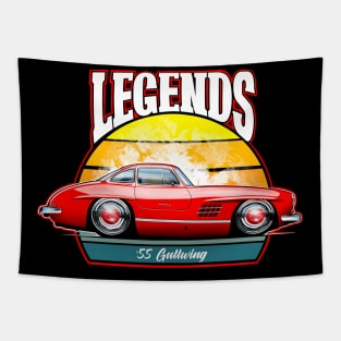 Cartooned Legends Mercedes Gullwing 300SL Tapestry