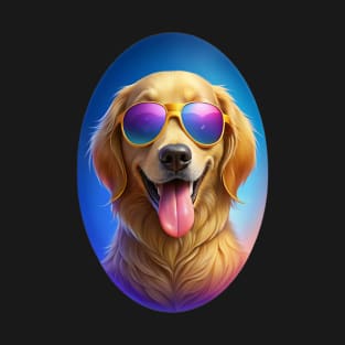 Cool Golden Retriever Dog With Sunglasses – Funny Design Sticker