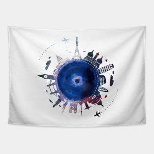 Cool Life at City Design cartoon style, futuristic with abstract pattern Gift Tapestry