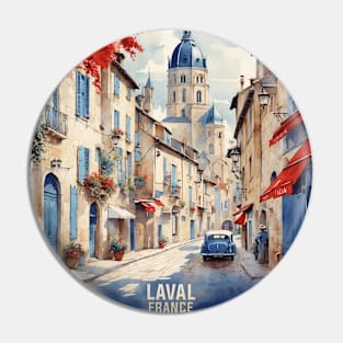 Laval France Vintage Travel Poster Tourism Pin