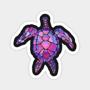 Pink Sea Turtles and Friends on Navy Blue Backgroud Magnet