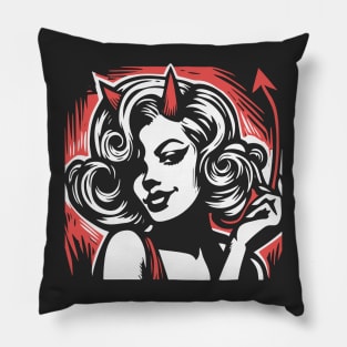 Retro Devil Girl Pillow