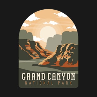 Grand Canyon/ a Landscape Illustration of the Grand Canyon and the Text Grand Canyon National Park Landmarks T-Shirt