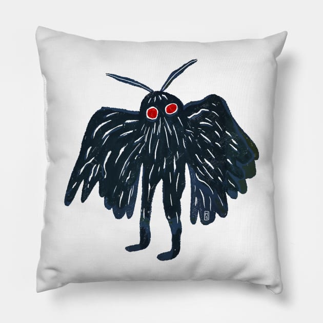 Mothman Pillow by flywithsparrows