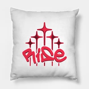 rise red star spark lettering word art Pillow