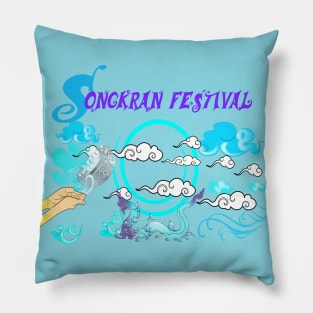 water festival songkran fun happy Thailand Pillow