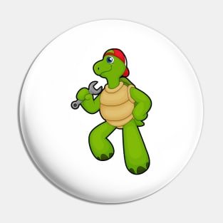 Turtle as Mechanic with Wrench & Cap Pin