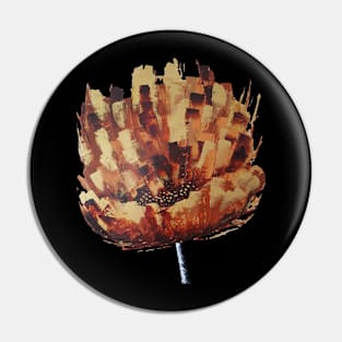 Gold, mustard and brown abstract carnation Pin