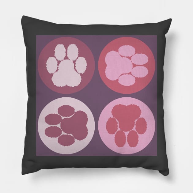 Lovely paw print in pink Pillow by susyrdesign