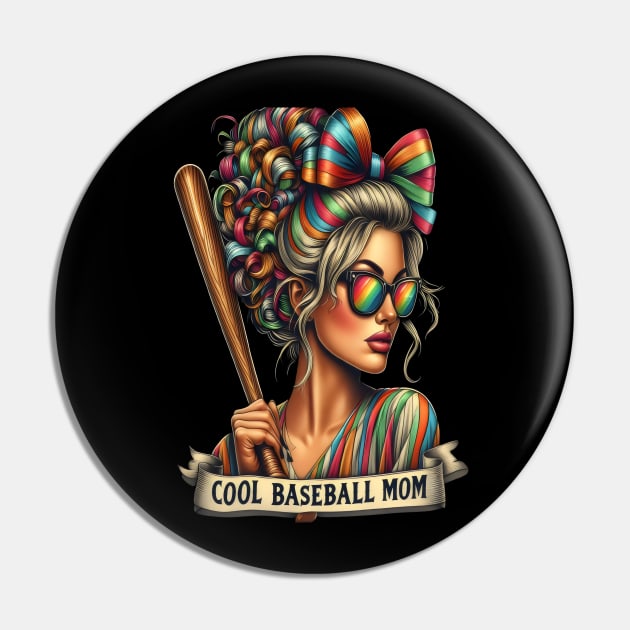 The Warrior Woman Cool Baseball Mom Pin by coollooks