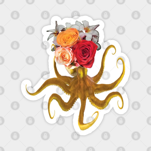 Octopus With Flowers Magnet by ArticArtac