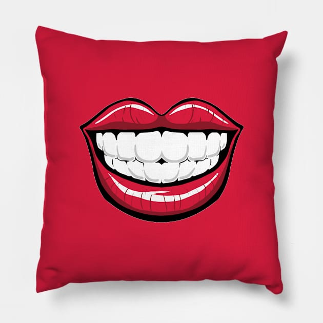 SMILE Pillow by MAYRAREINART
