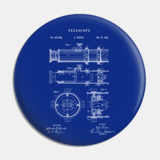 Nautical Telescope 1891 Patent Blueprint Pin