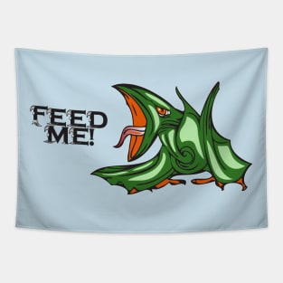 Hungry Green Flying Dinosaur Tapestry