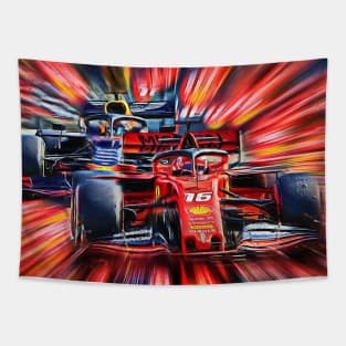 Leclerc leading Verstappen Tapestry