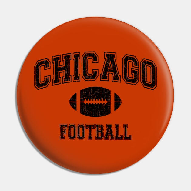 American Football Sport Design  Chicago Football - distressed Pin by Webdango