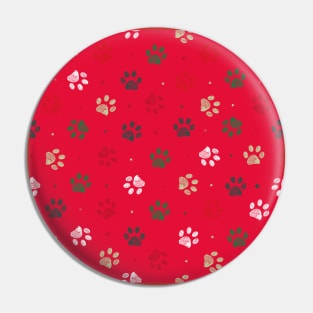 Red background colored paw print Pin