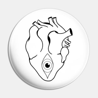 All Seeing Heart (Black) Pin