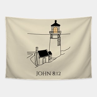 Lighthouse John 8:12 simple design Tapestry