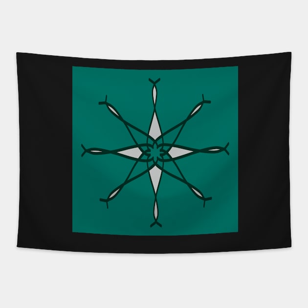 Compass rose - Teal Green Tapestry by Motiondust