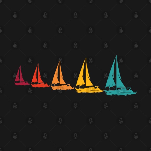 Sailboats Graphic For Sailors Retro Sailing by White Martian