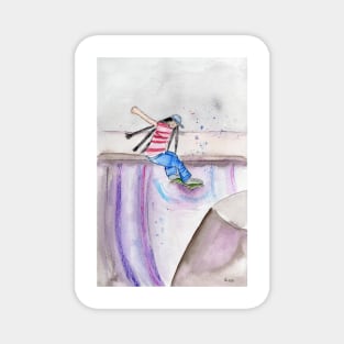 Skater Girl2 Mixed Media Art Magnet