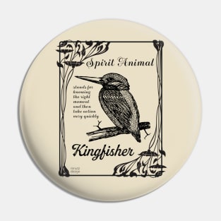 Spirit Animal - Kingfisher - black Pin