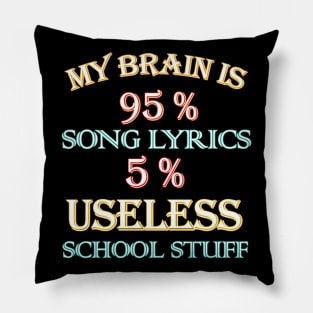 My Brain is 95 % Song  Lyrics 5 % Useless School Stuff Pillow