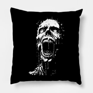 Melting Zombie (white) Pillow