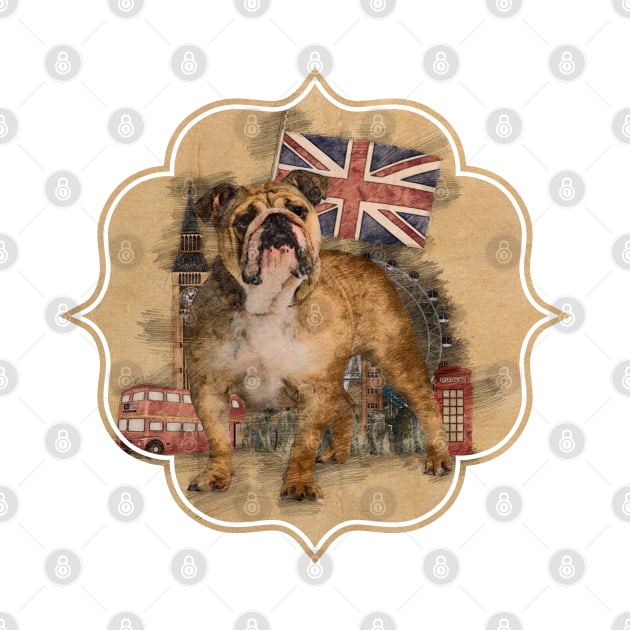 English Bulldog and England sketch by Nartissima