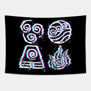 Glitch Bending Icons Tapestry