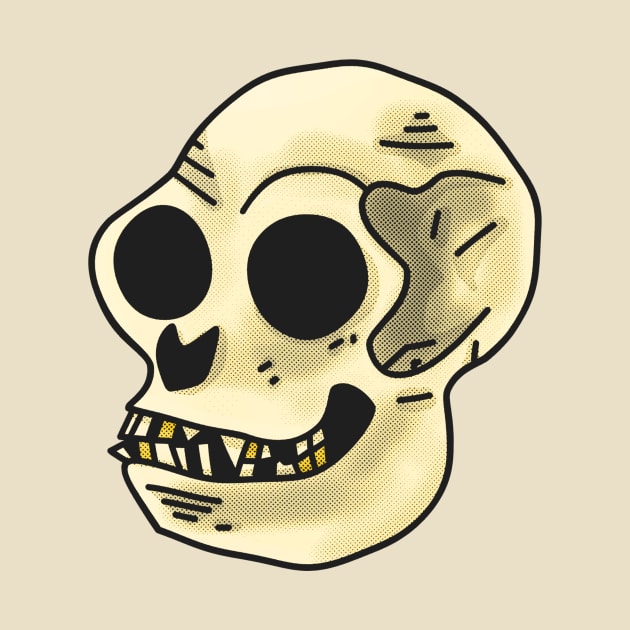 The Skull of a Spider Monkey Comic Cartoon Art by MacSquiddles