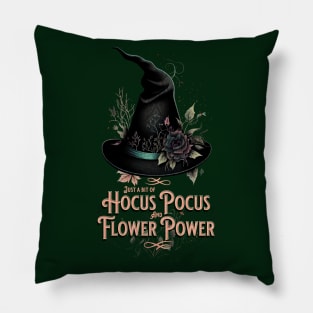 Hocus Pocus and Flower Power Witchy Art Pillow