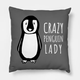 Crazy Penguin Lady Pillow