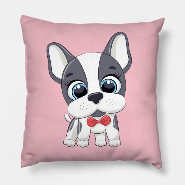 Cute Boxer Dog Cartoon Pillow by admeral