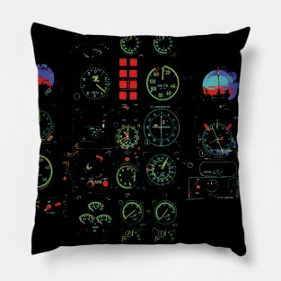 Fasbytes Dark Aviation Pilots Cockpit retro Pillow