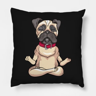 Yoga Meditation Pug Dog Pillow