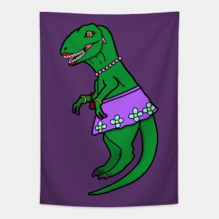 Lady Dinosaur Tapestry