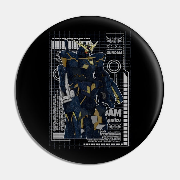 RX-0［N］ Unicorn Gundam 02 Banshee Norn Pin by gblackid