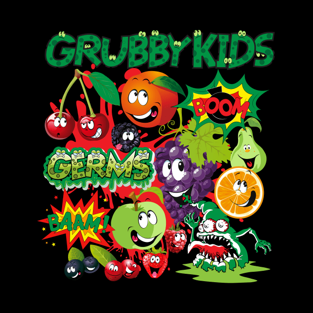 Grubby Kids Funny Comedy Design Germ Monster Boom Baam by CGD