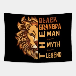 Lion Black Grandpa The Man The Myth The Legend Happy Father Day Vintage Retro Tapestry